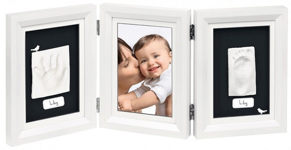 Baby Art Dřevěný rámeček pro otisk My Baby Touch Double White & Black
