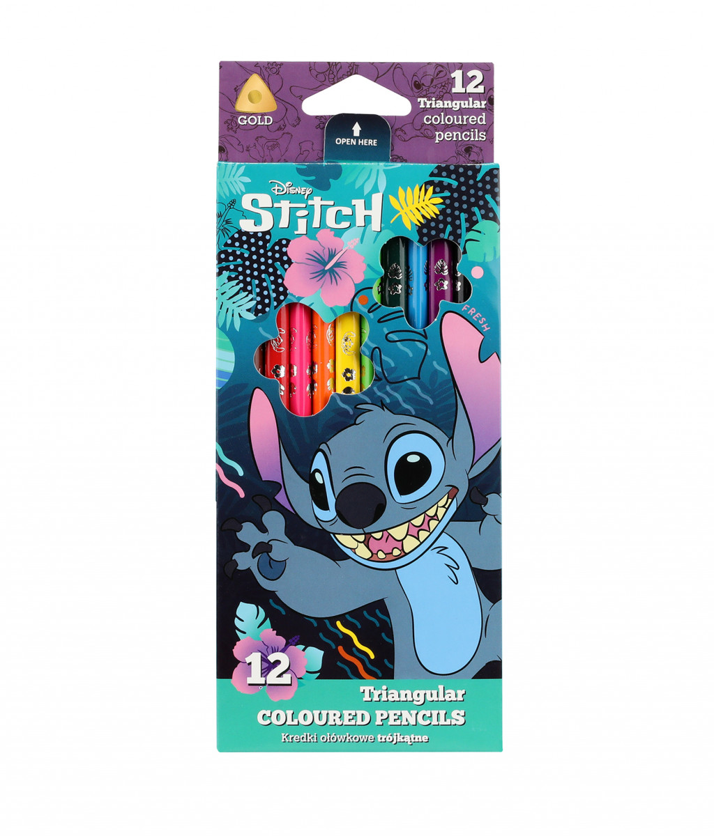 Coolpack Tříhranné pastelky Stitch Blue 12 ks