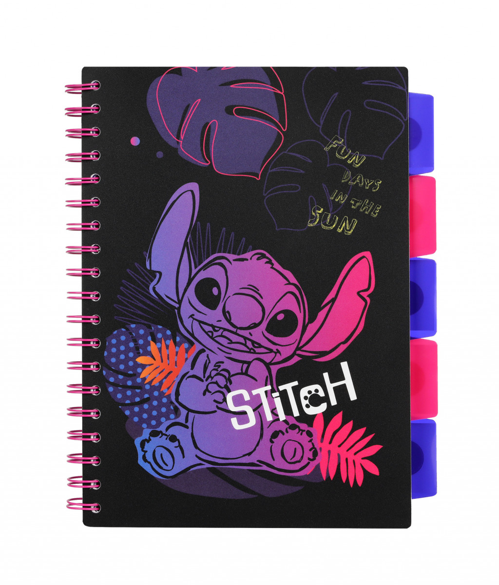 Coolpack Zápisník spirálový B5 se záložkami Stitch Black