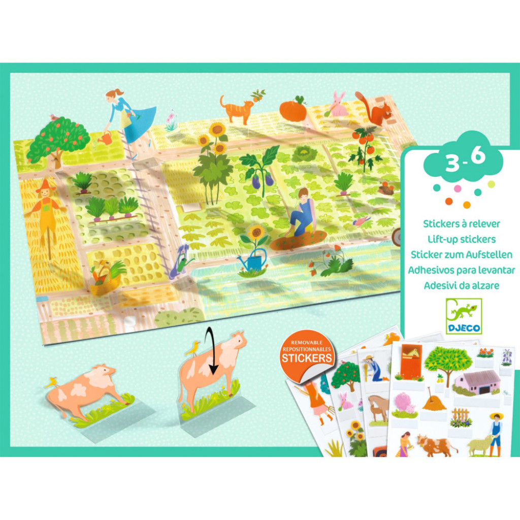 DJECO Farma: Zdvíhacie odnímateľné samolepky