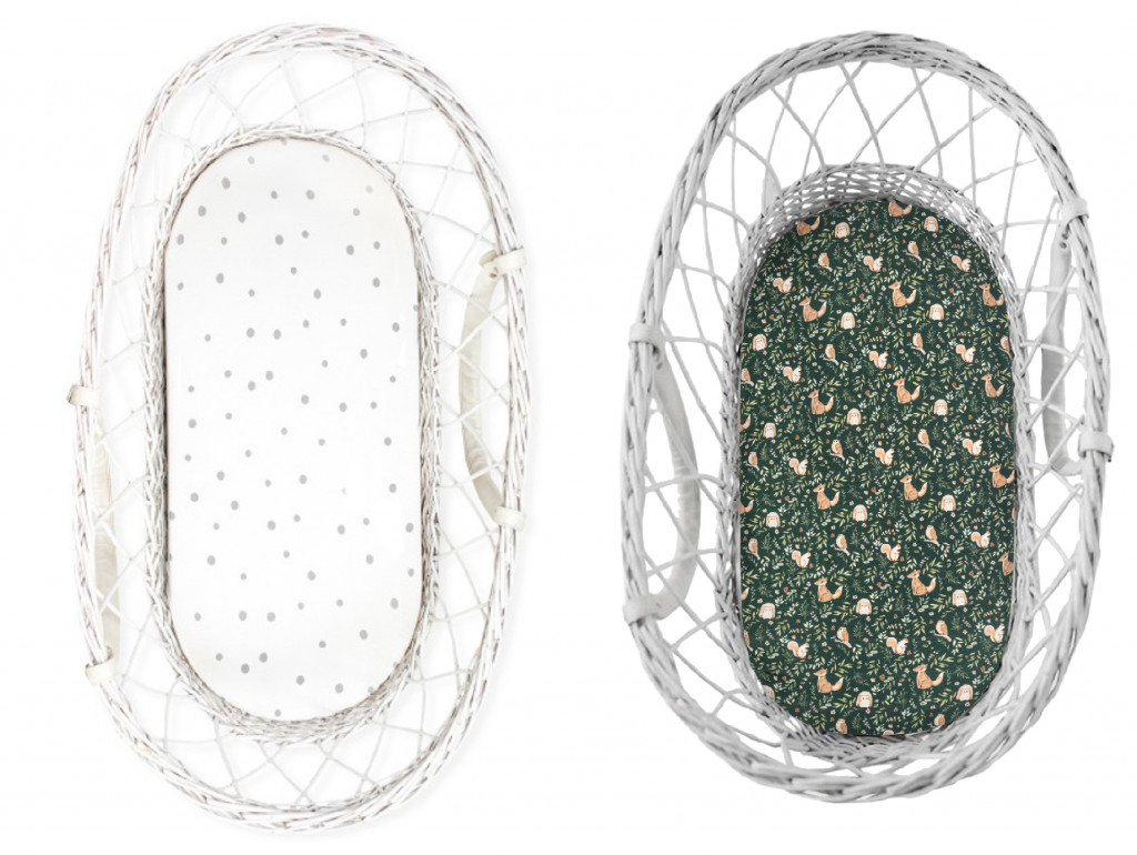 Sleepee Prostěradlo Sleepee We Care do kočárku, košíku a kolébky Green Forest