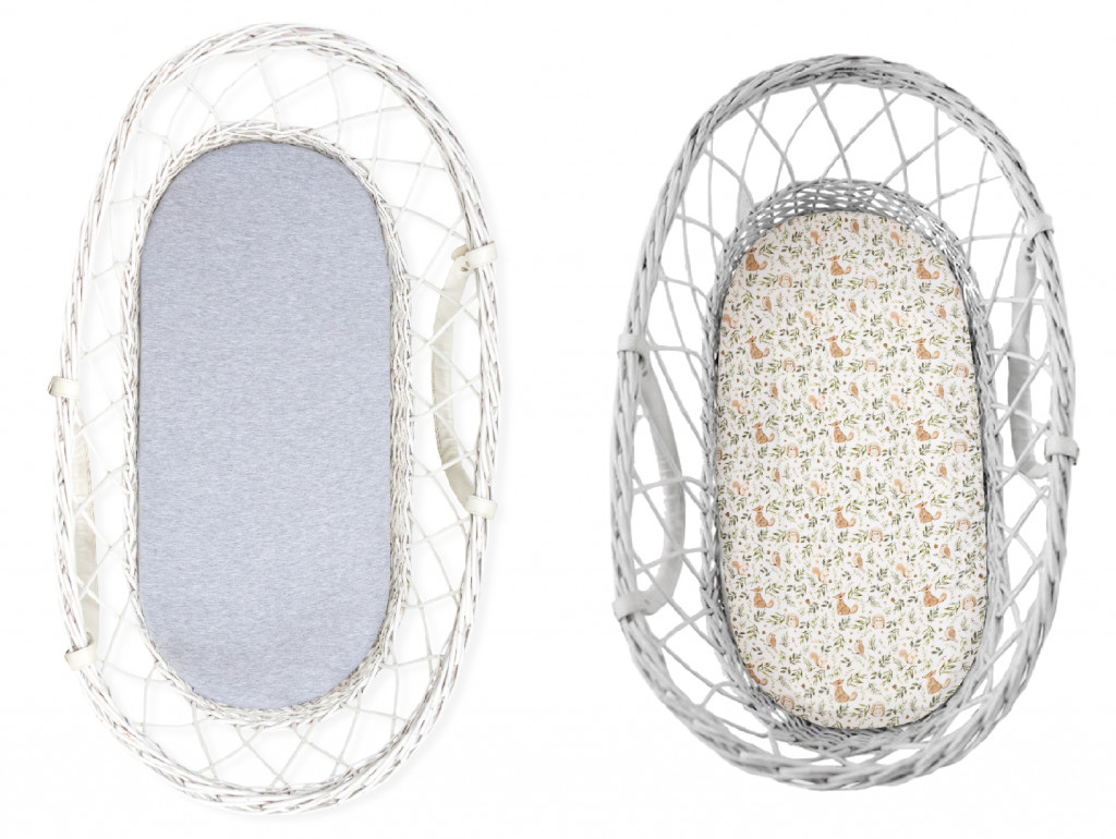 Sleepee Prostěradlo Sleepee We Care do kočárku, košíku a kolébky Ivory Forest