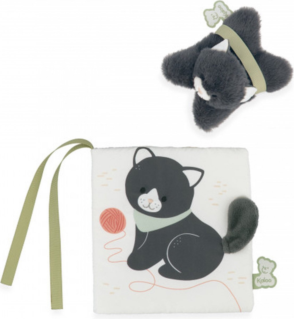 Kaloo Les Amis - Plyšová knižka Mačka Chamallow v dome