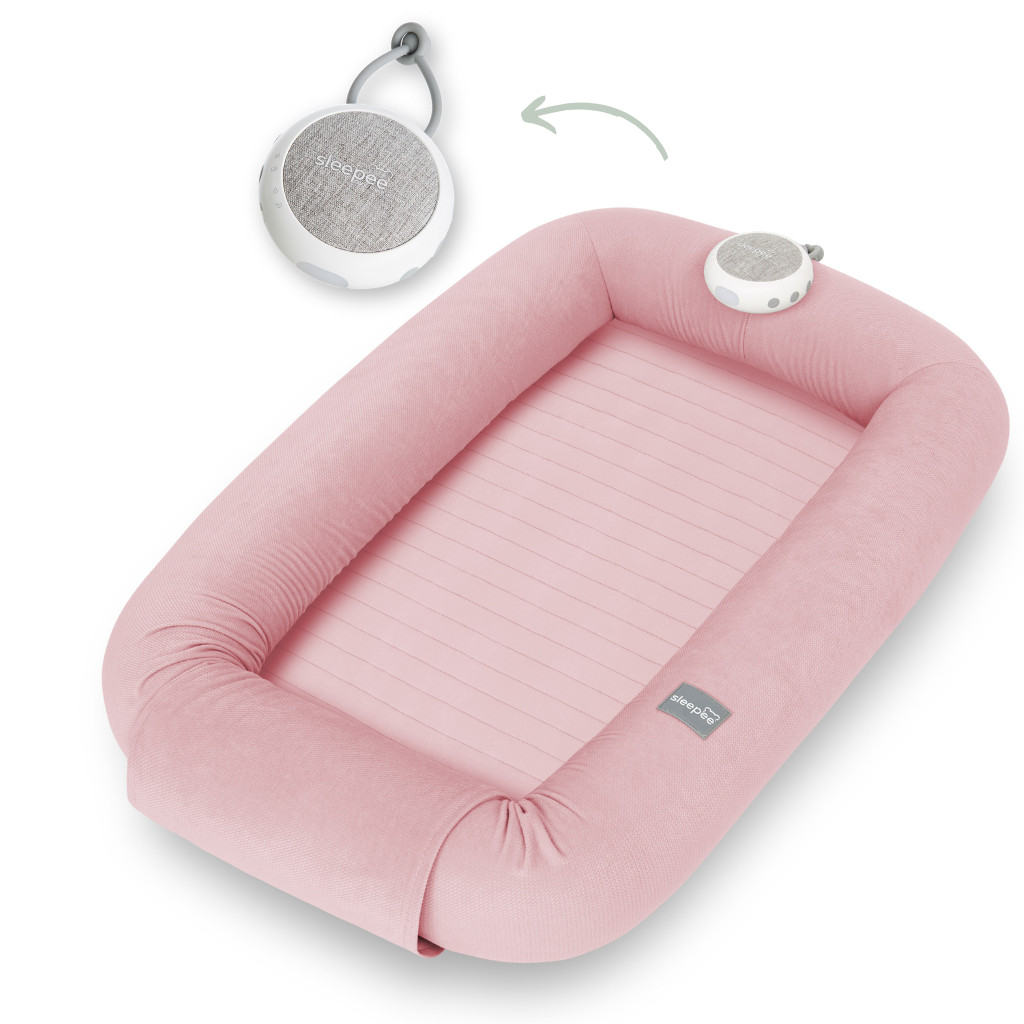 Sleepee Multifunkční hnízdečko pro miminko s bílým šumem 3v1 Sleepee Pink