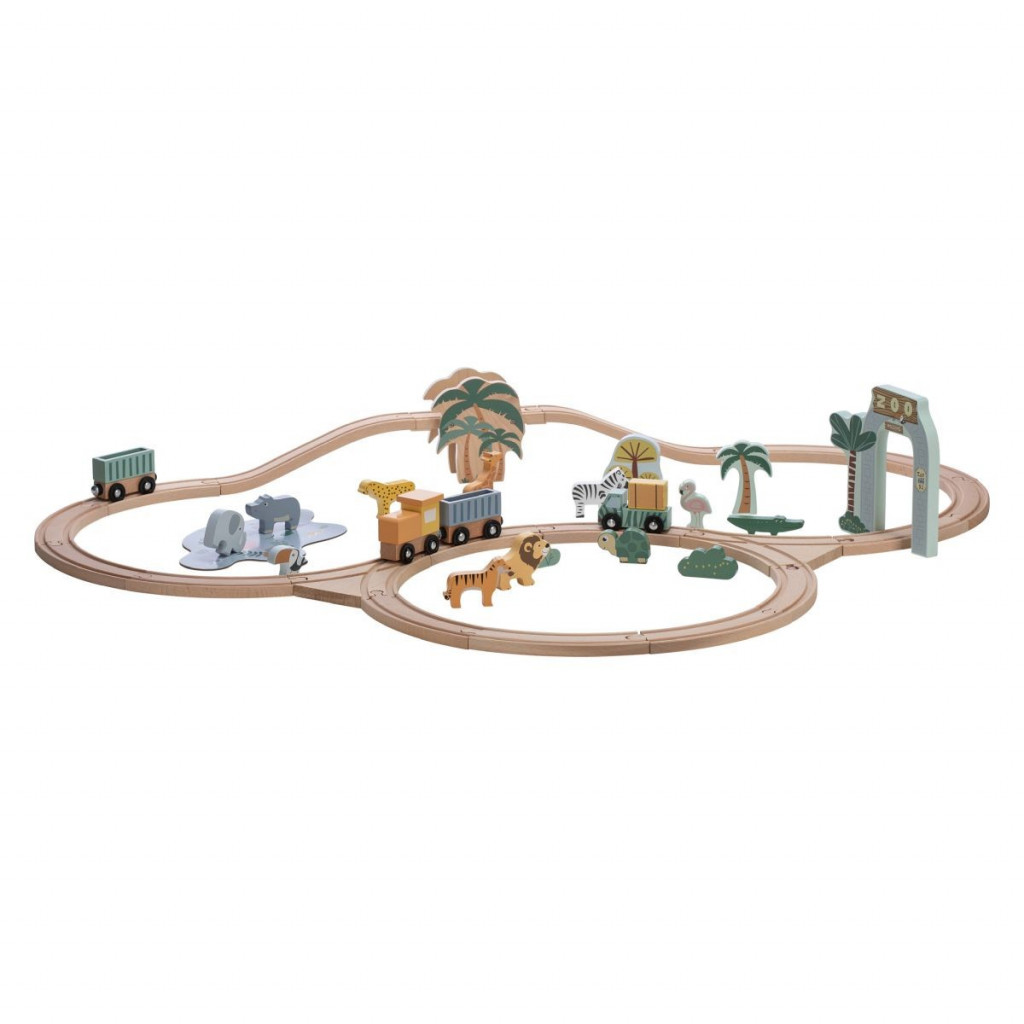 FREEON Free2Play Dřevěná vláčkodráha se zvířátky