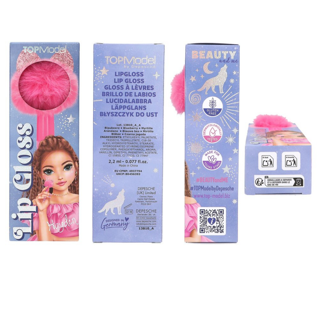 Top Model Lesk na pery pompom ružový