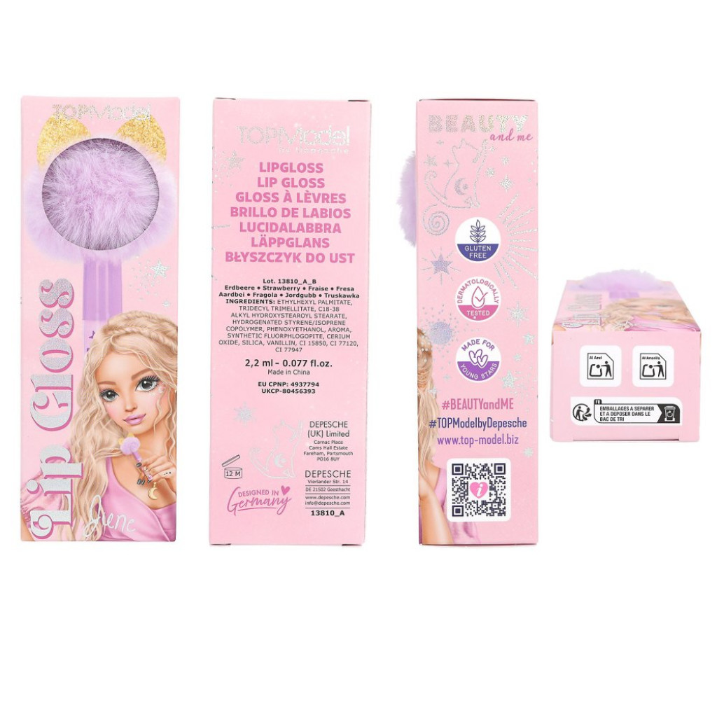 Top Model Lesk na pery pompom fialový