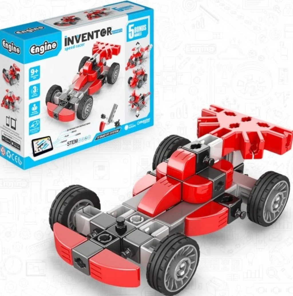 Engino Engino INVENTOR MECHANICS pretekár s 5 bonus modelmi