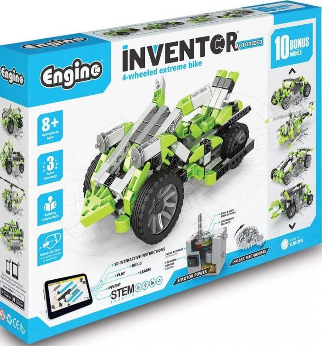 Engino Engino INVENTOR MOTORIZED 4-kolesový xtreme bike s 10 bonusovými modelmi