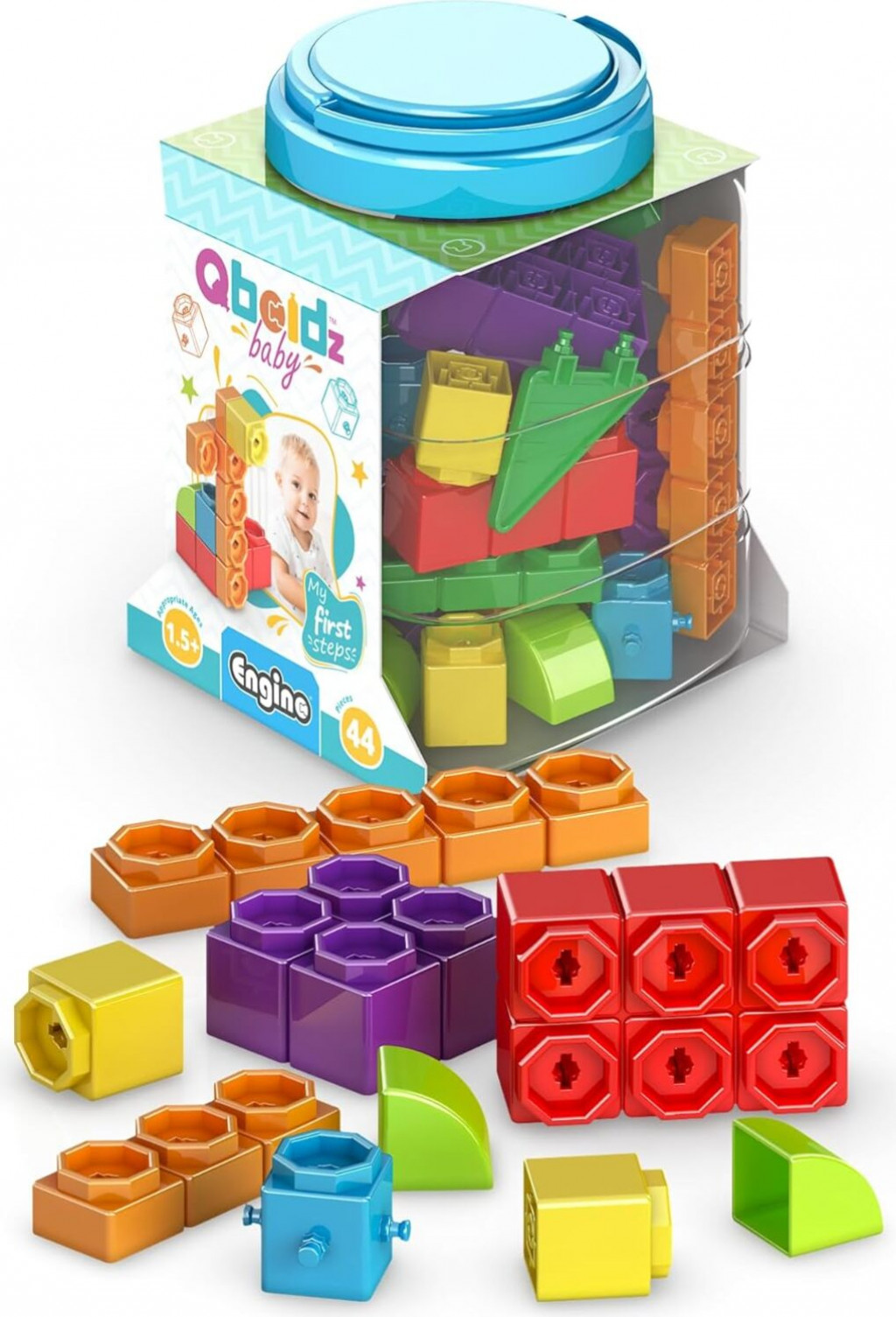 Engino Engino BABY QBOIDZ - Moje prvé kroky - medium set (v plastovej vaničke)