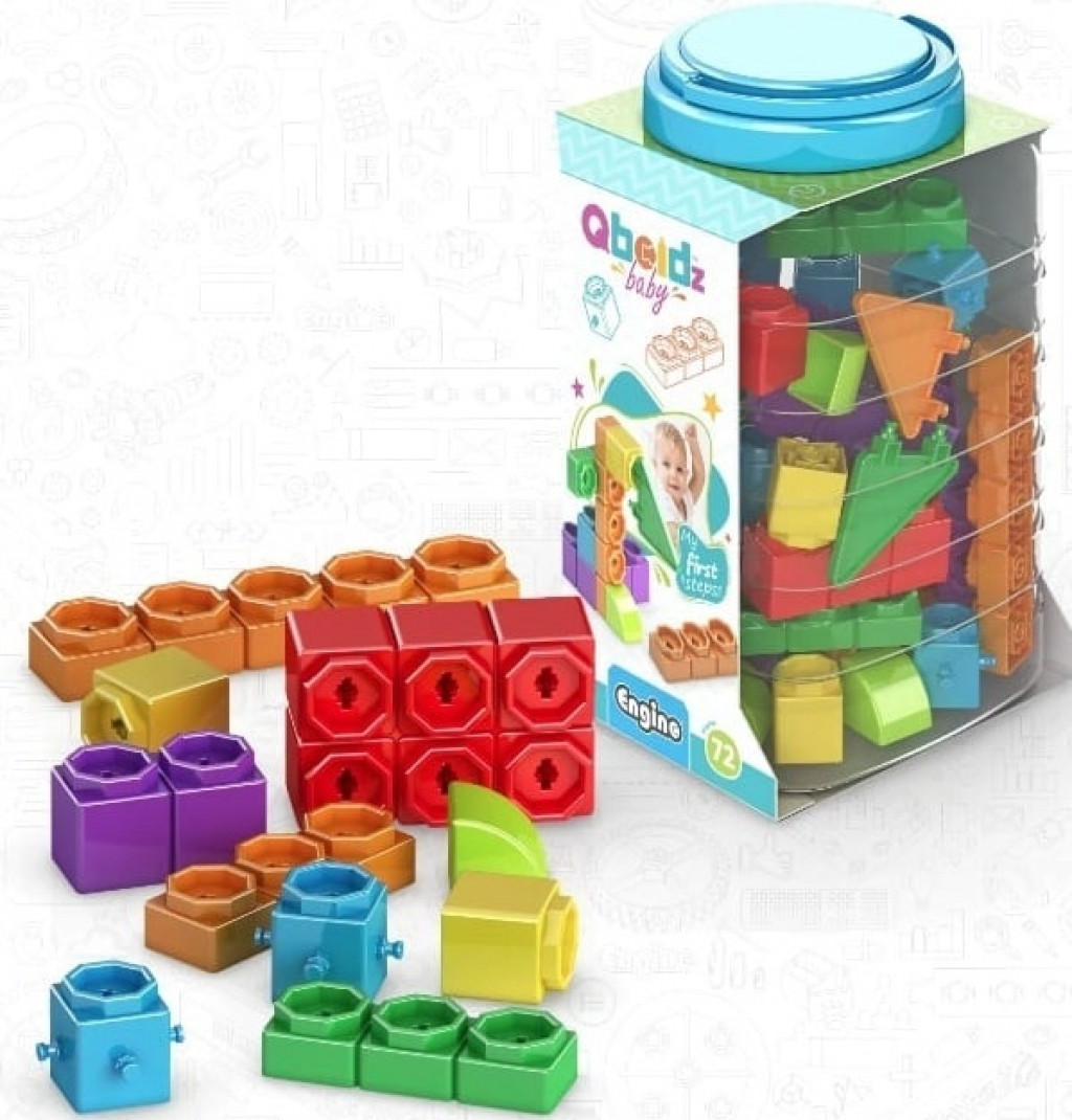 Engino Engino BABY QBOIDZ -  Moje prvé kroky - veľký set (v plastovej vaničke)