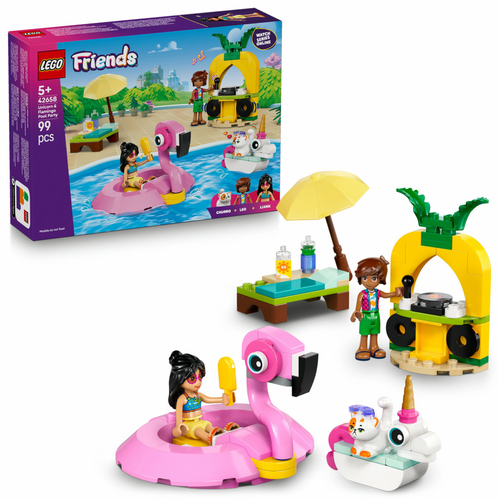 Lego® Zábava pri bazéne s jednorožcom a plameniakom