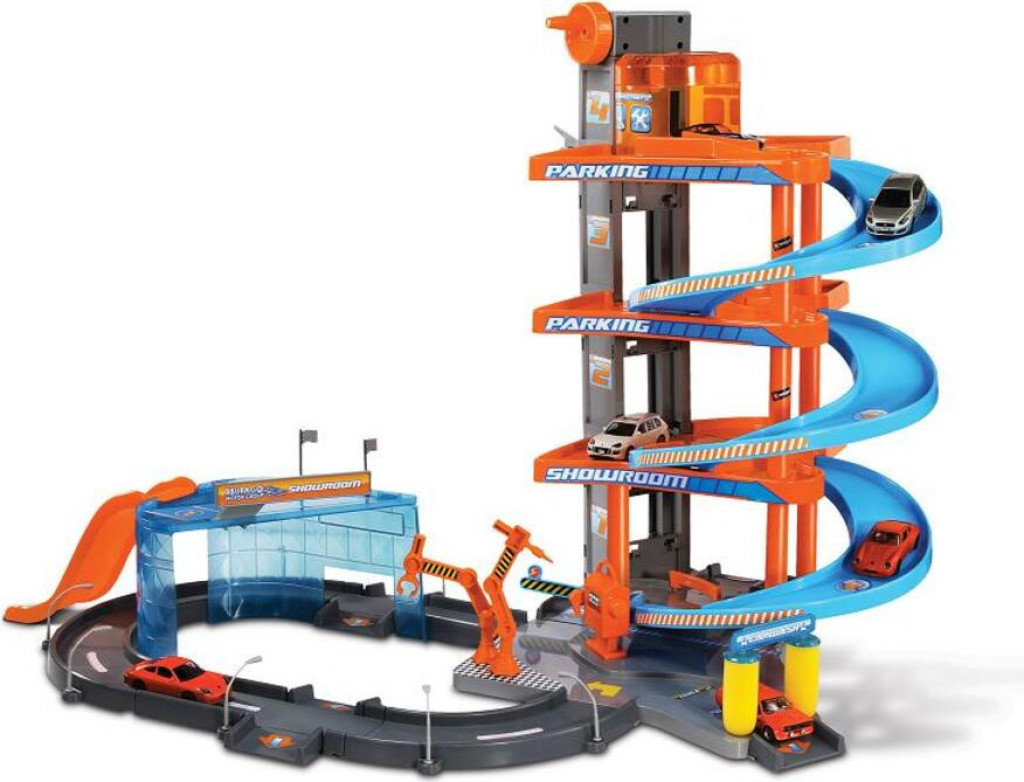 Bburago Bburago PLAY 1:43 Street Fire Mega Dealer Showroom garáž s dvoma autíčkami