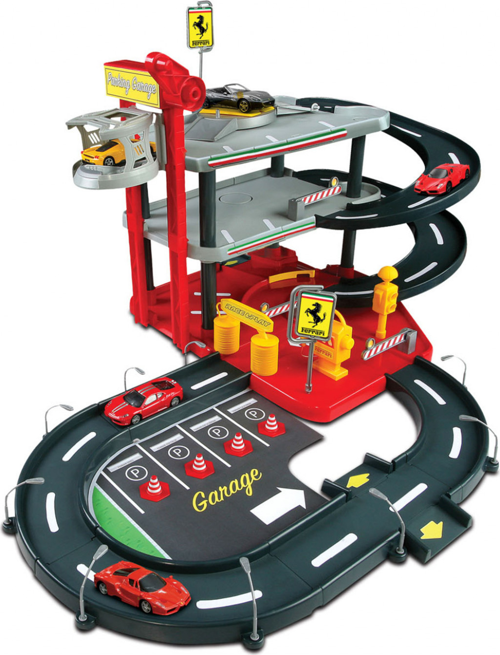 Bburago Bburago PLAY 1:43 Ferrari Race & Play Parking Garage - 2 autíčka