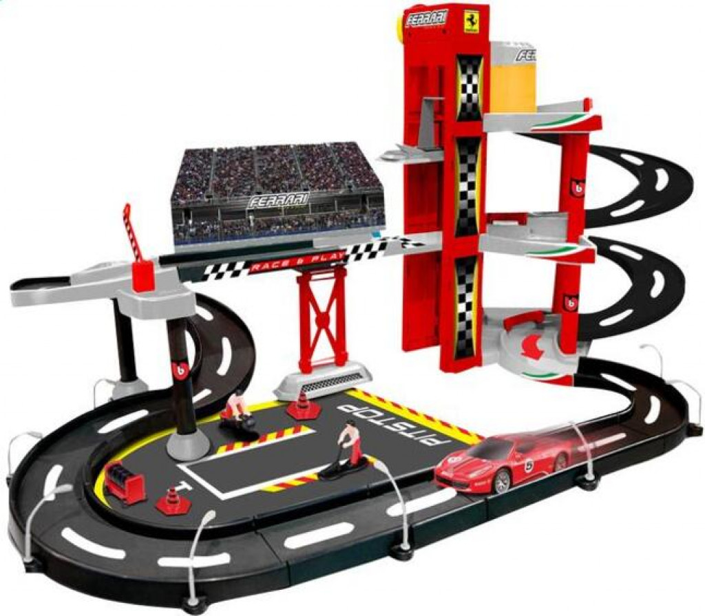 Bburago Bburago PLAY 1:43 Ferrari Race & Play garáž s jedným autíčkom 30197