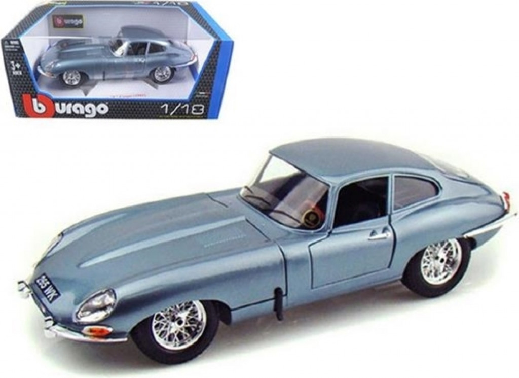 Bburago Bburago 1:18 Jaguar E Coupe Metalic Silver Blue