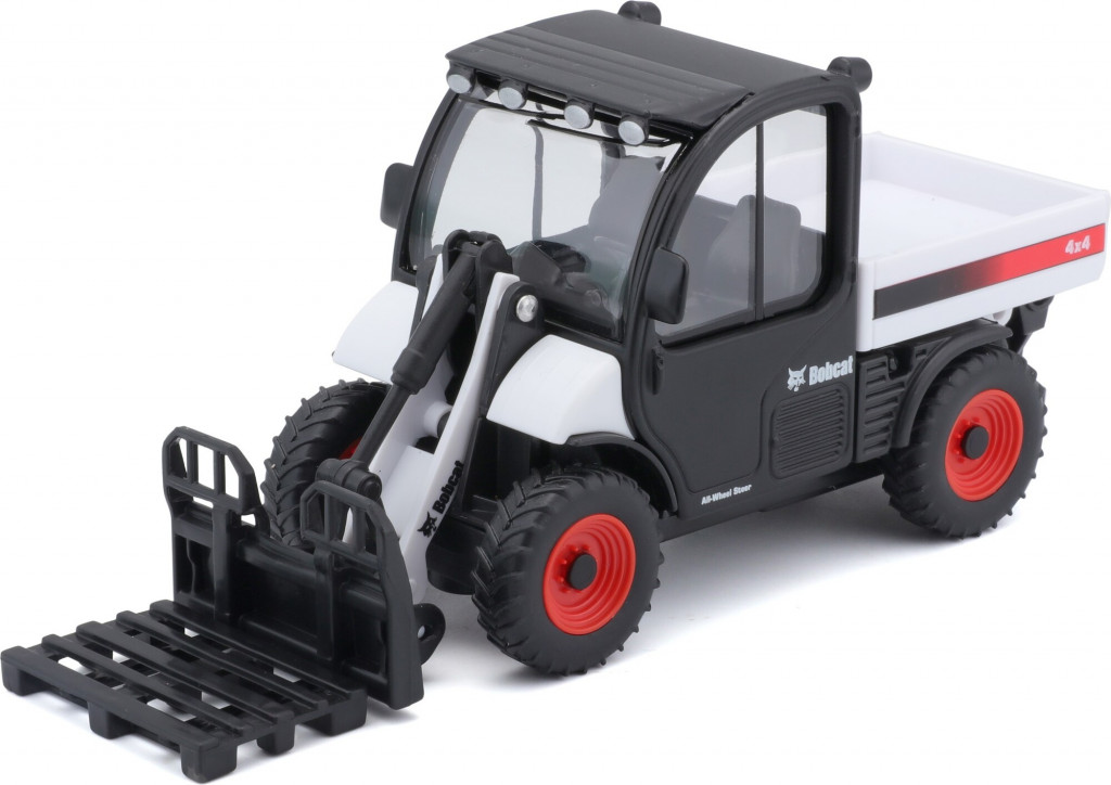 Bburago Bburago BOBCAT TOOLCAT 5600 W/ PALLET FORK WHITE & BLACK DIECAST