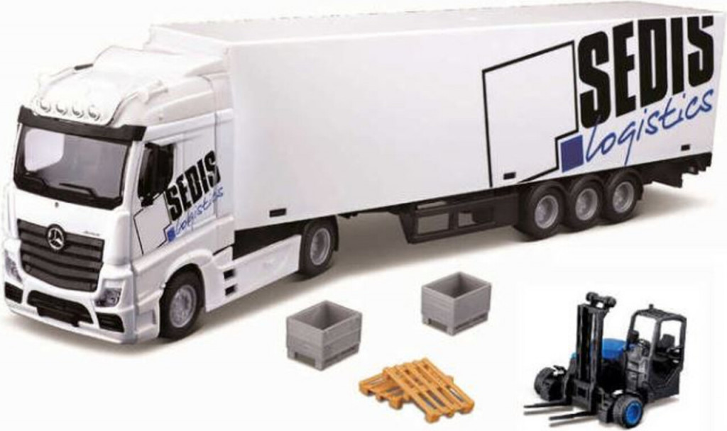 Bburago Bburago 1:43 MB Actros SEDIS Logistics with Forklift and accesories