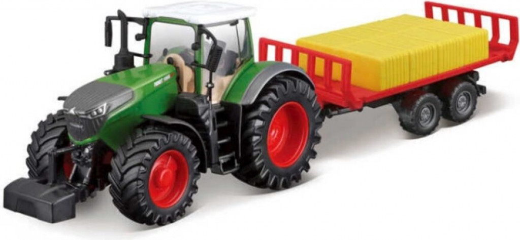 Bburago Bburago 10cm Farm tractor Fendt 1050 with Bale Trailer