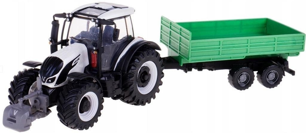 Bburago Bburago Farm 10cm Tractor with Trailer - Valtra N174 - Tipping Trailer