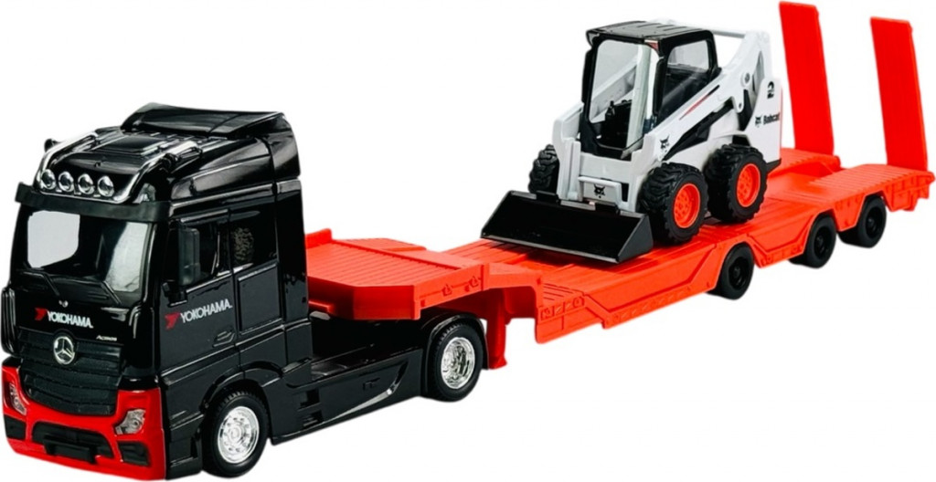 Bburago Bburago 1:43 Kamion Construction MB Actros Gigaspace / Bobcat Loader