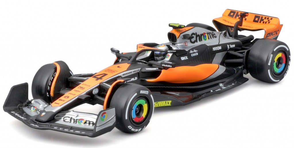Bburago Bburago 1:43 RACE Formula F1 - McLaren F1 Team MCL38 (2024) #4 (Lando Norris) - with drive