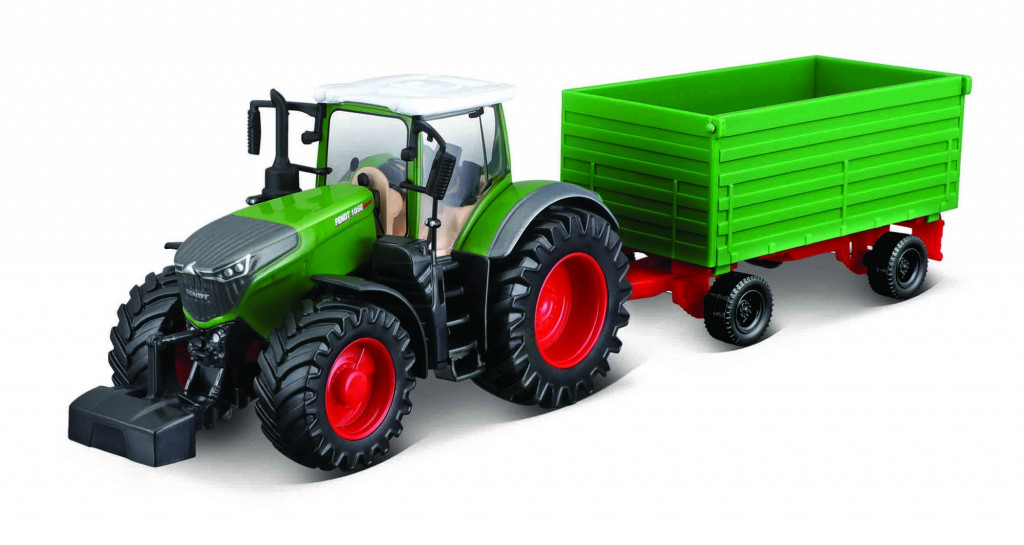Bburago Bburago Farm 10cm Tractor with Trailer - Fendt 1050 with Two-way Tipping Trailer