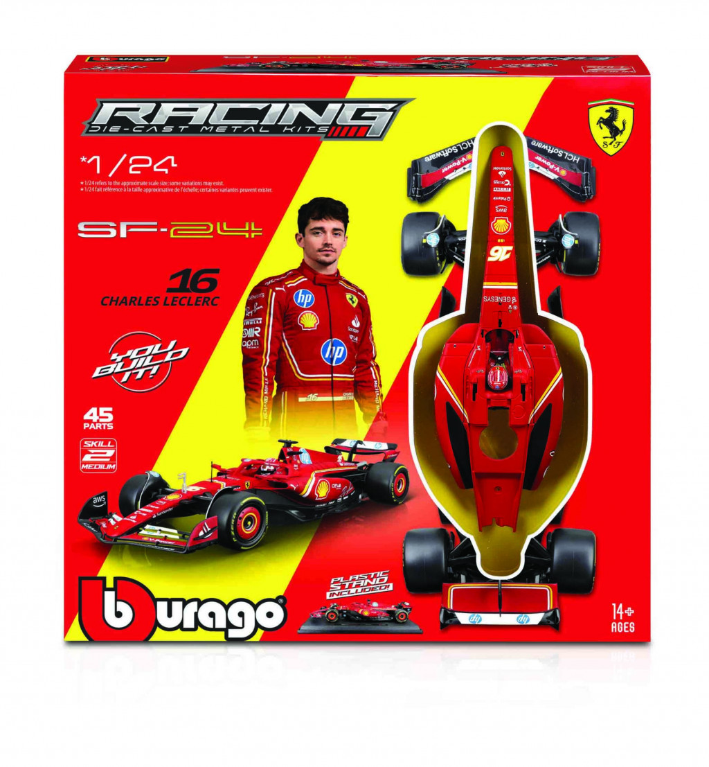 Bburago Bburago 1:24 Ferrari F1 Racing Model KIT -SF24 (2024) nr.55 Carlos Sainz with stand