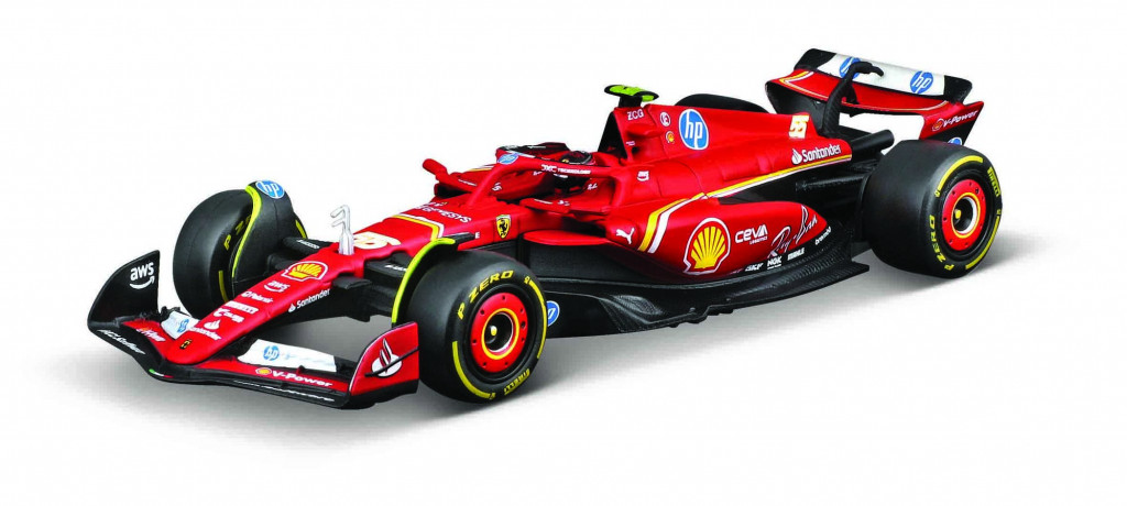 Bburago Bburago 1:43 Formula F1 Ferrari Scuderia SF-24 (2024) nr.55 Carlos Sainz  - with driver