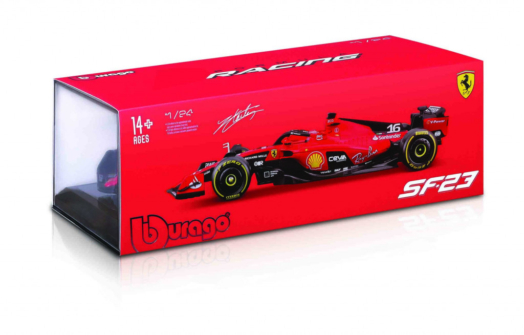 Bburago Bburago 1:24 Formula F1 Ferrari Scuderia SF-23 (2023) nr.16 Charles Leclerc  - Hard Case