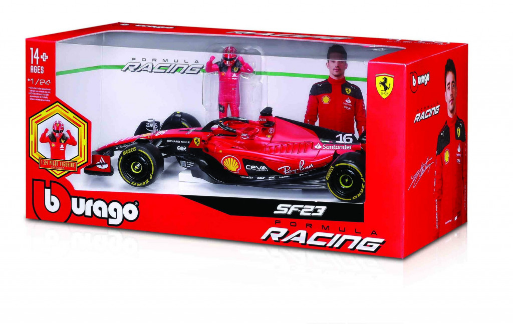 Bburago Bburago 1:24 Formula F1 Ferrari Scuderia SF-23 (2023) nr.55 Carlos Sainz  - with Driver
