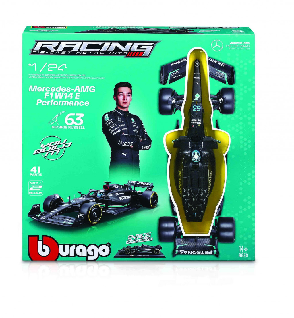 Bburago Bburago 1:24 RACE Formula F1 MODEL-KIT - Mercedes-AMG F1 W14 E (2023) #63 George Russell