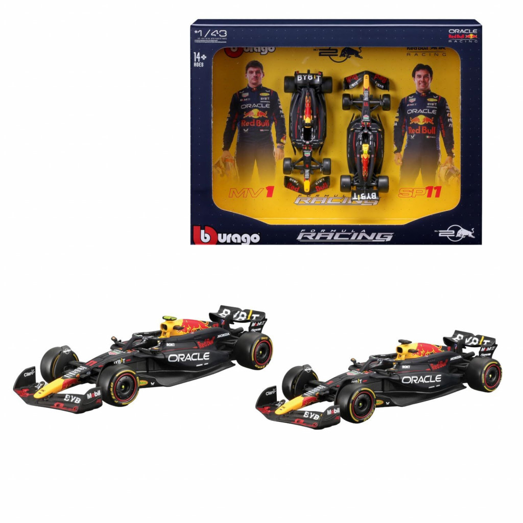Bburago Bburago 1:43 RACE Formula F1 2PAC - Red Bull Racing RB20(2024) #1 M.Verstappen #11 S.Perez