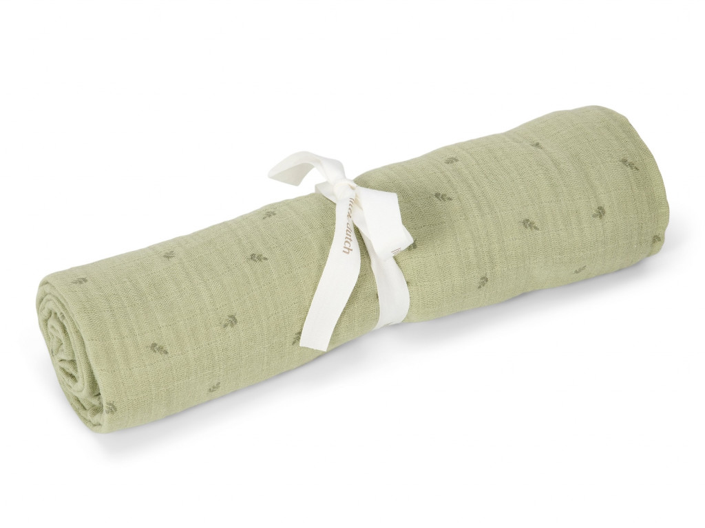 Little Dutch Plena zavinovací 120x120 cm s potiskem Pure Sage