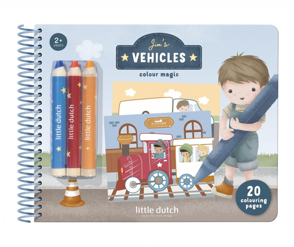 Little Dutch Omalovánky s pastelkami Doprava Jim