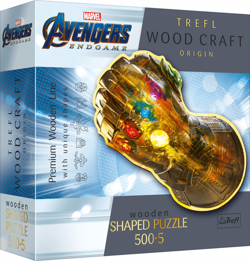 Trefl Trefl Drevené puzzle 500+5 - Avengers Rukavica nekonečna