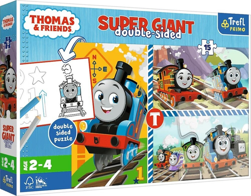 Trefl Trefl Puzzle 15 GIANT - Tomove hry / Thomas and Friends