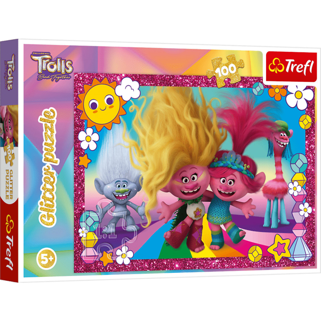 Trefl Trefl Puzzle 100 Glitter - Trblietaví Trollovia / Universal Trolls 3 (2023)