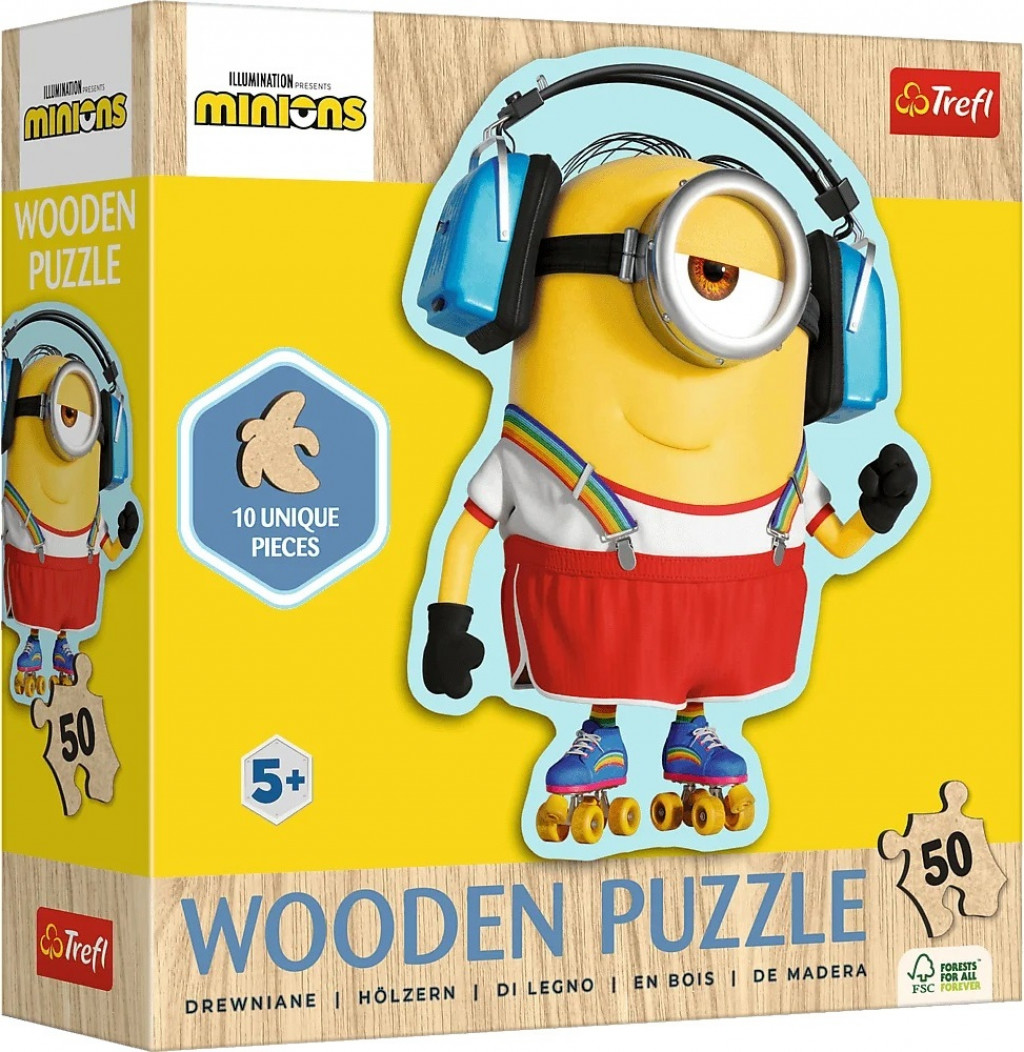 Trefl Trefl Drevené puzzle Junior 50 - Minions / Universal Despicable Me 4
