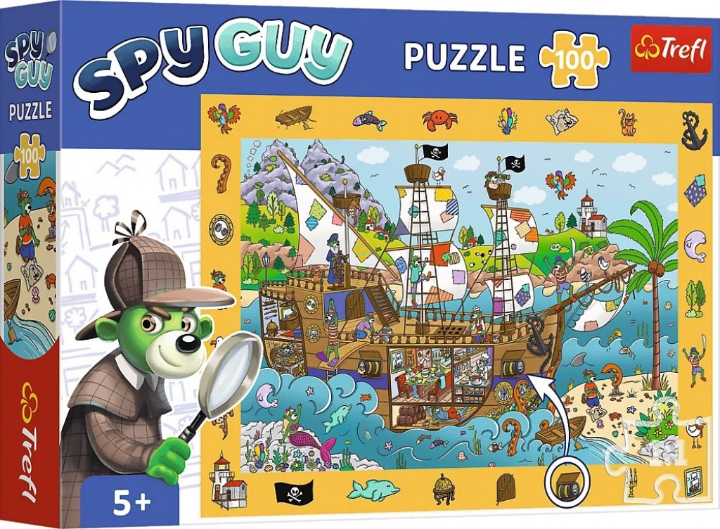 Trefl Trefl Puzzle s hľadaním obrázkov Spy Guy: Pirátska loď 100 dielikov