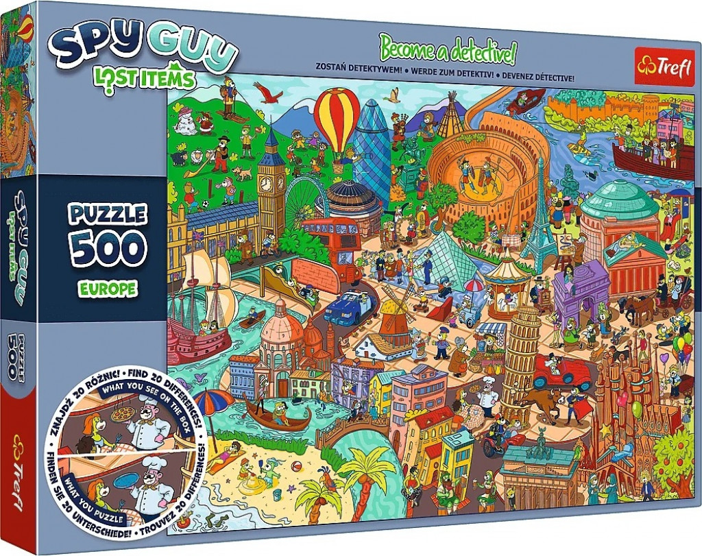 Trefl Trefl Puzzle Kolekcia Spy Guy Lost: Európa 500 dielikov