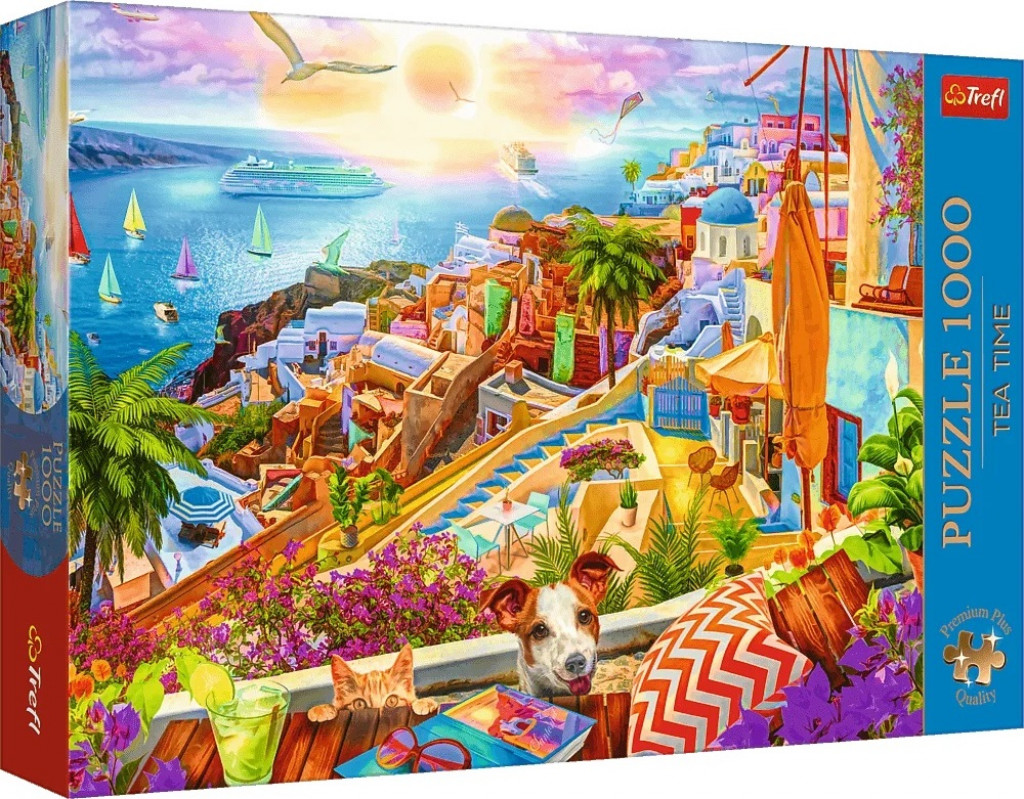Trefl Trefl Puzzle 1000 Premium Plus Quality Tea Time Návšteva Santorini