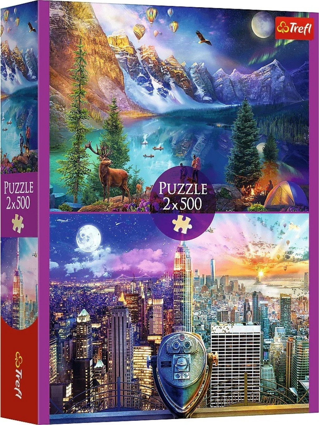 Trefl Trefl Puzzle 2 x 500 dielikov Prehliadka Ameriky