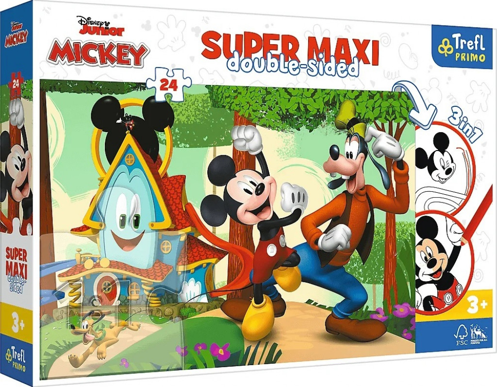 Trefl Trefl Obojstranné puzzle Mickeyho klubík SUPER MAXI