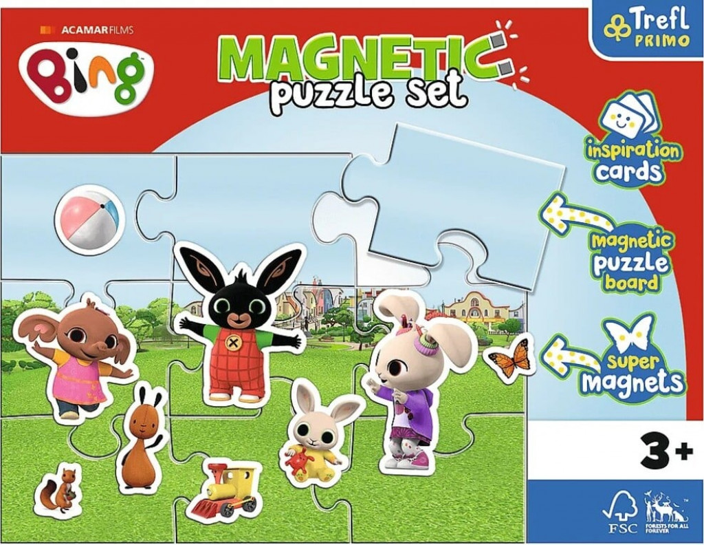 Trefl Trefl Magnetické puzzle Zajačik Bing s priateľmi
