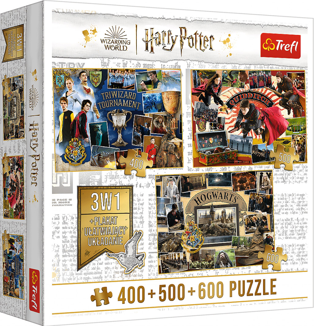 Trefl Trefl Puzzle Harry Potter Tournament 3v1 400 + 500 + 600 dielikov