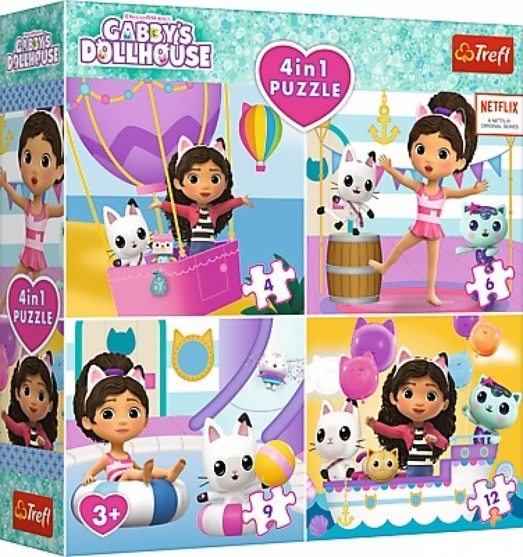 Trefl Trefl Puzzle 4v1 – Gabby's Dollhouse