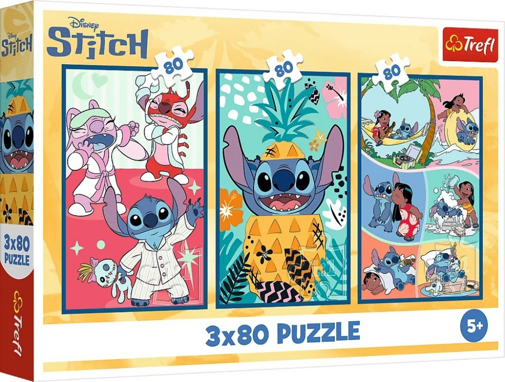 Trefl Trefl Puzzle 3 x 80 Stitchov svet / Lilo&Stitch