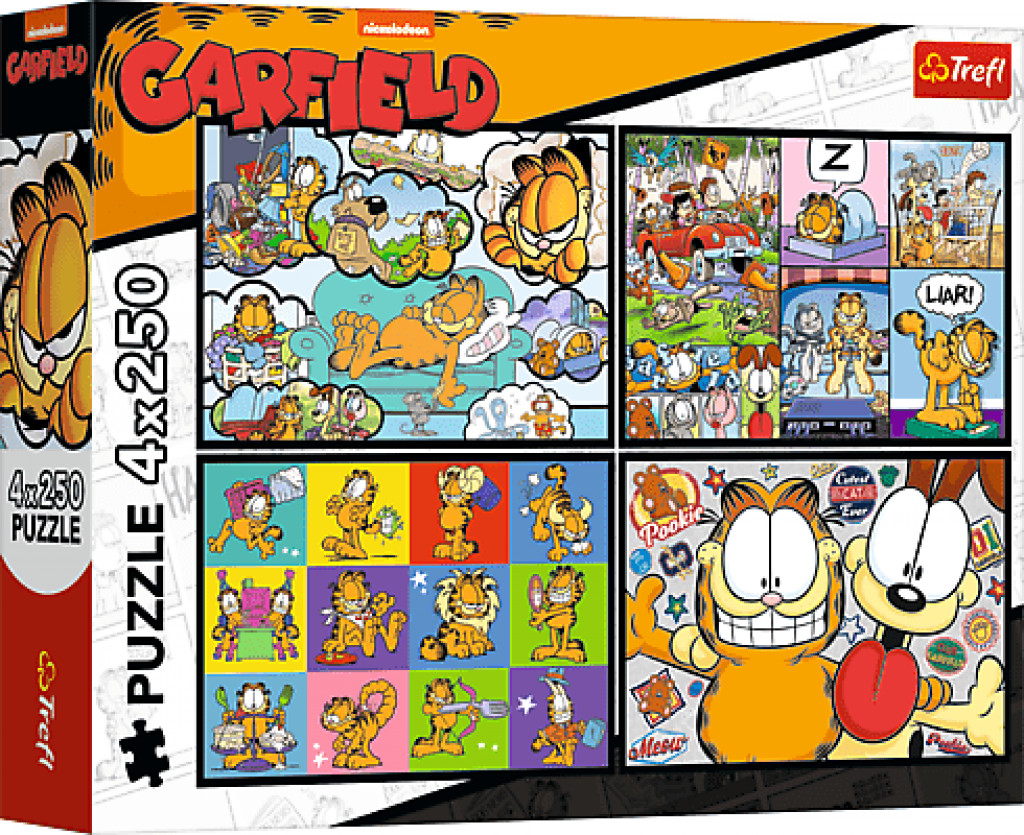 Trefl Trefl Puzzle 4x250 Garfield nemá rád pondelky