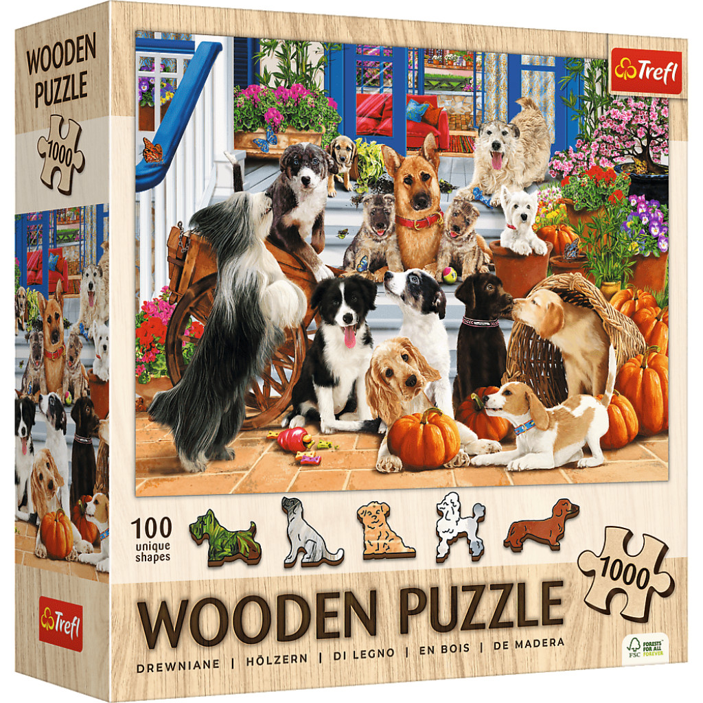 Trefl Trefl Drevené puzzle 1000 - Psie priateľstvo